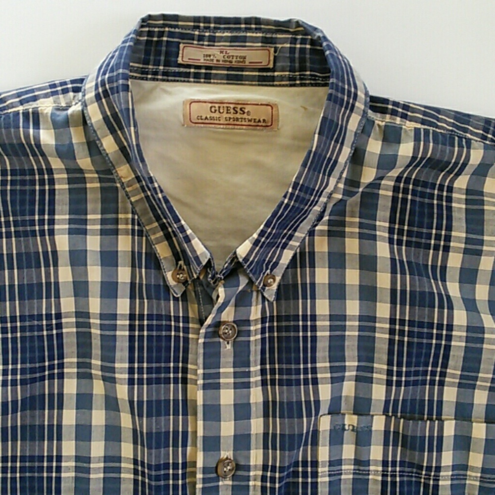 Guess button-down plaid shirt XL